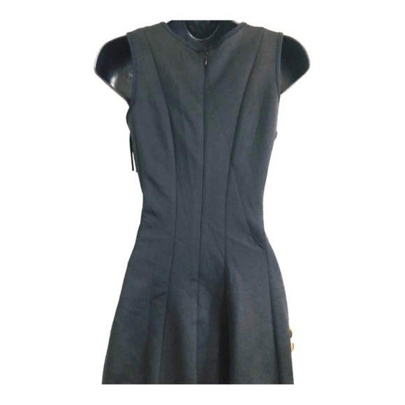 Donna Ricco black fit and flare v-neck embroidery‎ crochet hem cocktail dress - Picture 11 of 16